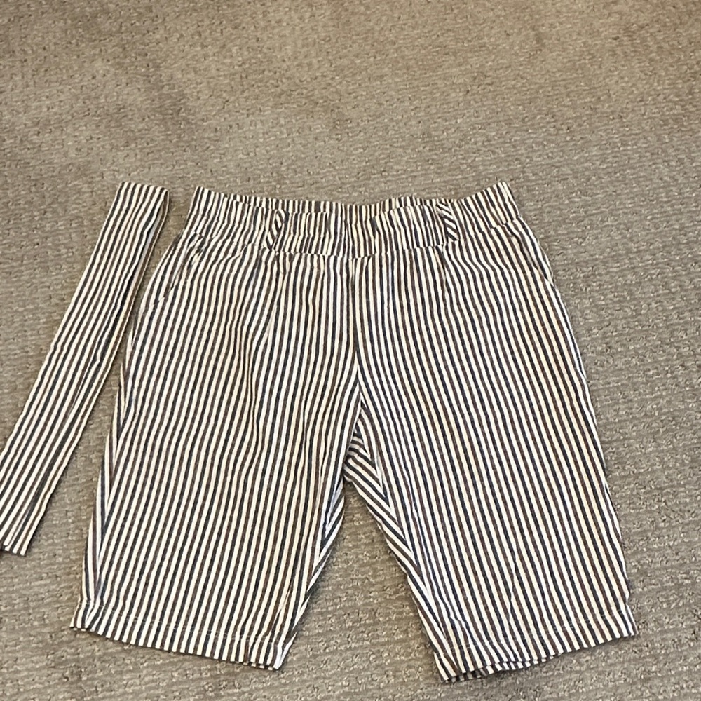 Brown/Blue Pinstripes Shorts